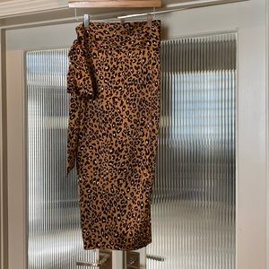 Leopard print wrap skirt